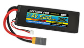 Lectron Pro 7.4V 5200mAh 35C Lipo Battery with XT60 Connector + Adapter